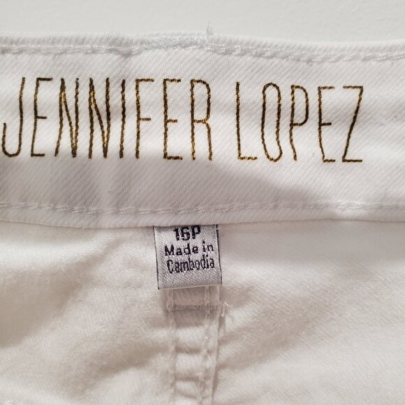 Jennifer Lopez White Cotton Spandex Blend Capri 5 Pocket Style Jeans   16P - Picture 8 of 10